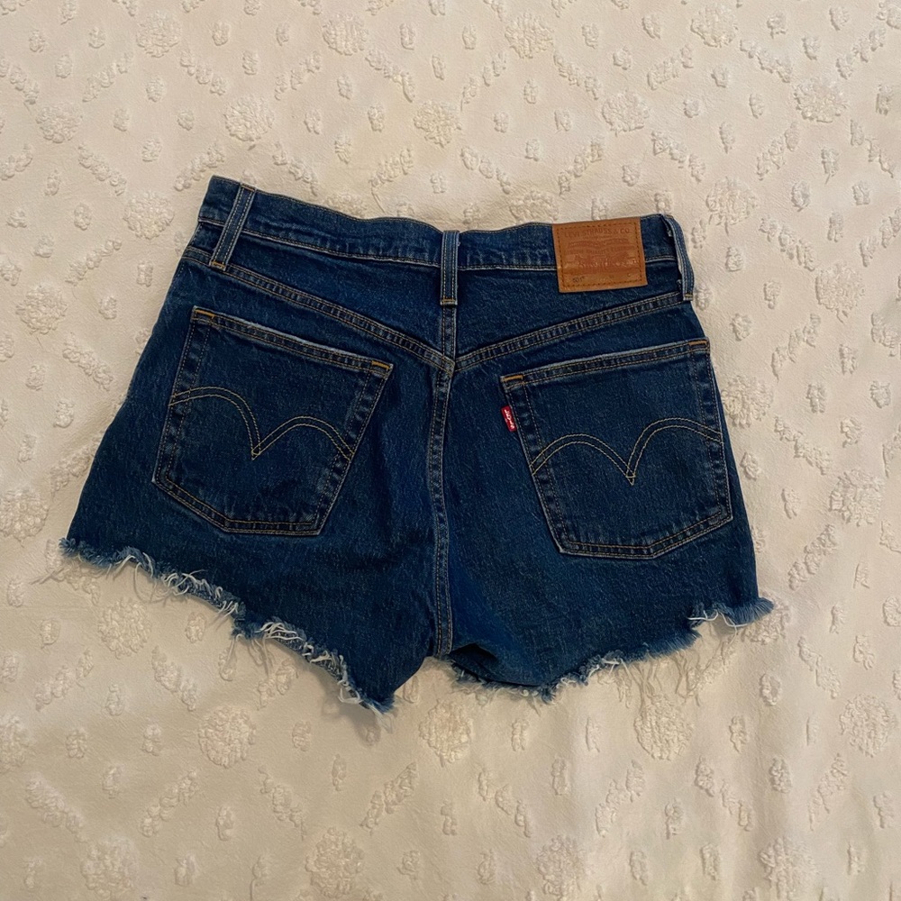 Levi's Dark Blue Denim Cutoff Jean Shorts